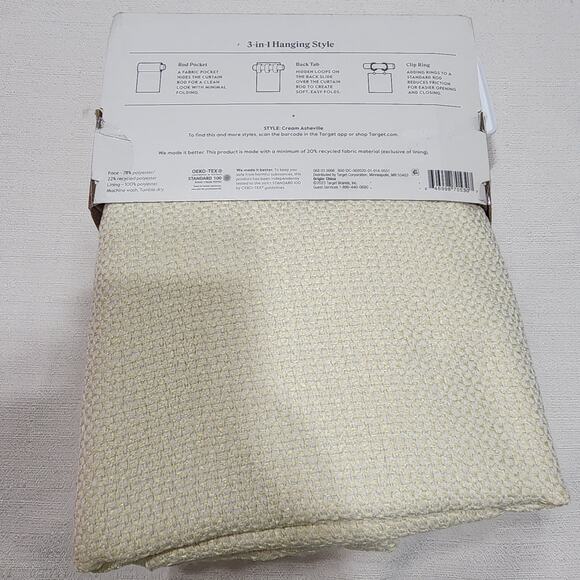 Threshold blackout curtain L 50'' x W 63'' cream Asheville - Picture 2 of 8